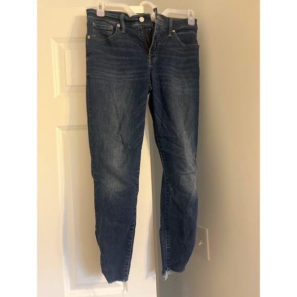 Lucky‎ Brand Skinny Ankle Jeans Dark Wash Distressed Hem Women's Size 8 - Picture 1 of 3